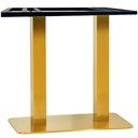 Base de mesa TROCADERO RT72DO, acero inoxidable, dorada, base de acero de 8 mm. 70 x 40 cms, altura 72 cms