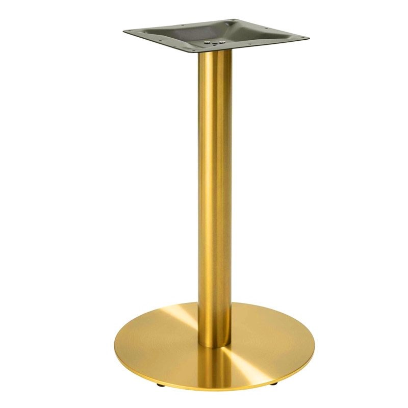 [110.BBOMBDO72] Base de mesa BOMBAY 72DO, acero inoxidable, dorada, base de acero de 8 mm. 45 cms de diámetro, altura 72 cms