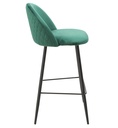Taburete MAGDA NEW, metal, tapizado velvet verde