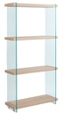 Estantería OSIRIS NEW, madera, cristal templado, 84x30x165 cms