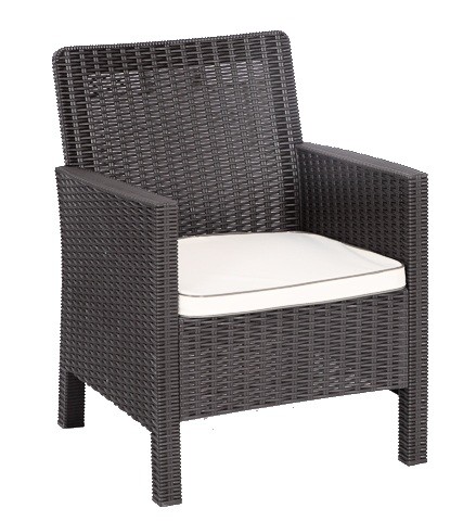 [529.SOADRI1CH] Sillón ADRIATICO, polipropileno marrón chocolate, cojín beige