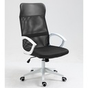 Sillón de oficina VERTON, blanco, malla y asiento negro