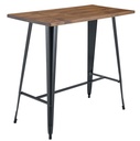 Mesa TOL EK WOOD, alta, acero, madera, negra, 120x60 cms