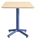 Mesa COLMAR, azul, tapa de contrachapado revestido con HPL, color natural, 70 x 70 cms