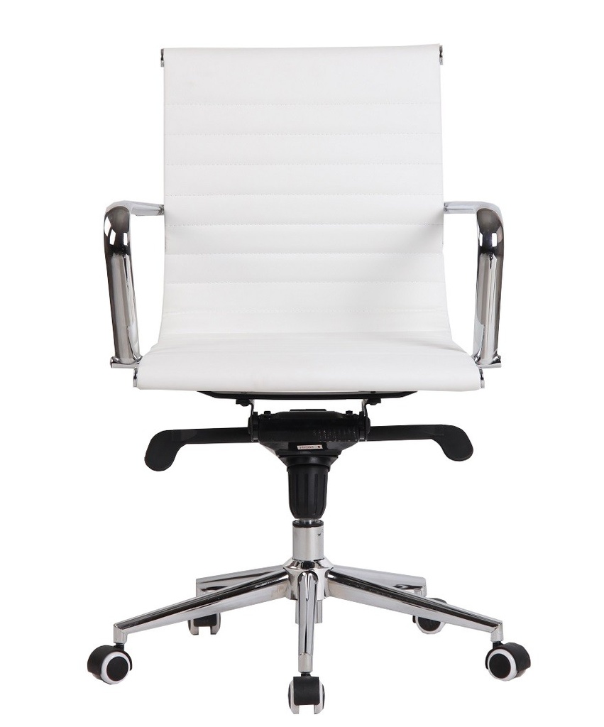 [794.SGROTESBL] Sillón de oficina ROTERDAM, giratorio, similpiel blanca