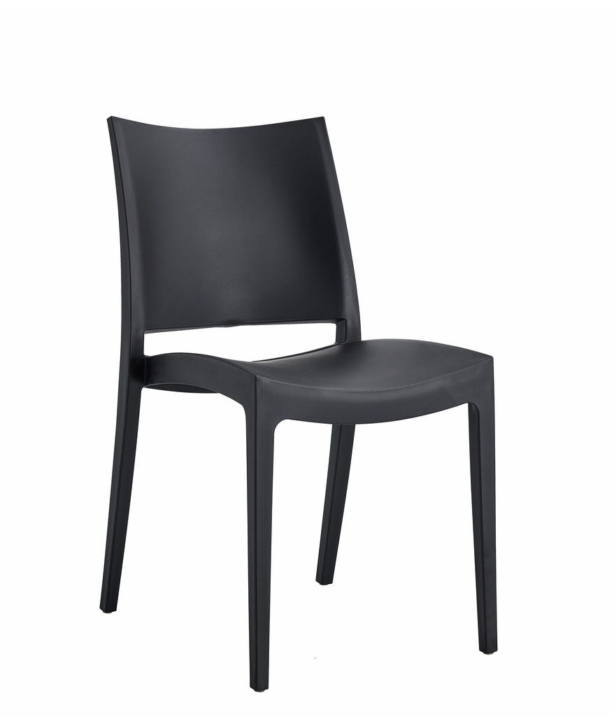 [543.SCAPRIAN] Silla CAPRI, apilable, tratamiento anti UV, polipropileno antracita