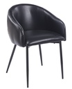 Sillón PELAYO, metal, similpiel vintage negra