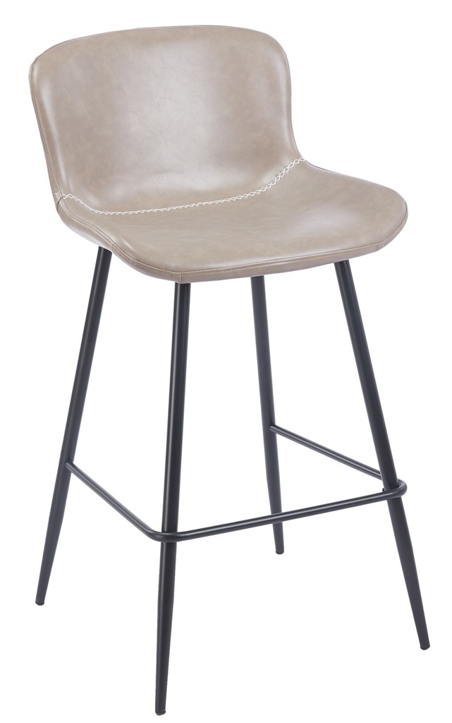 [458.TSAMPSVGR] Taburete SAMPER, metal, similpiel vintage gris