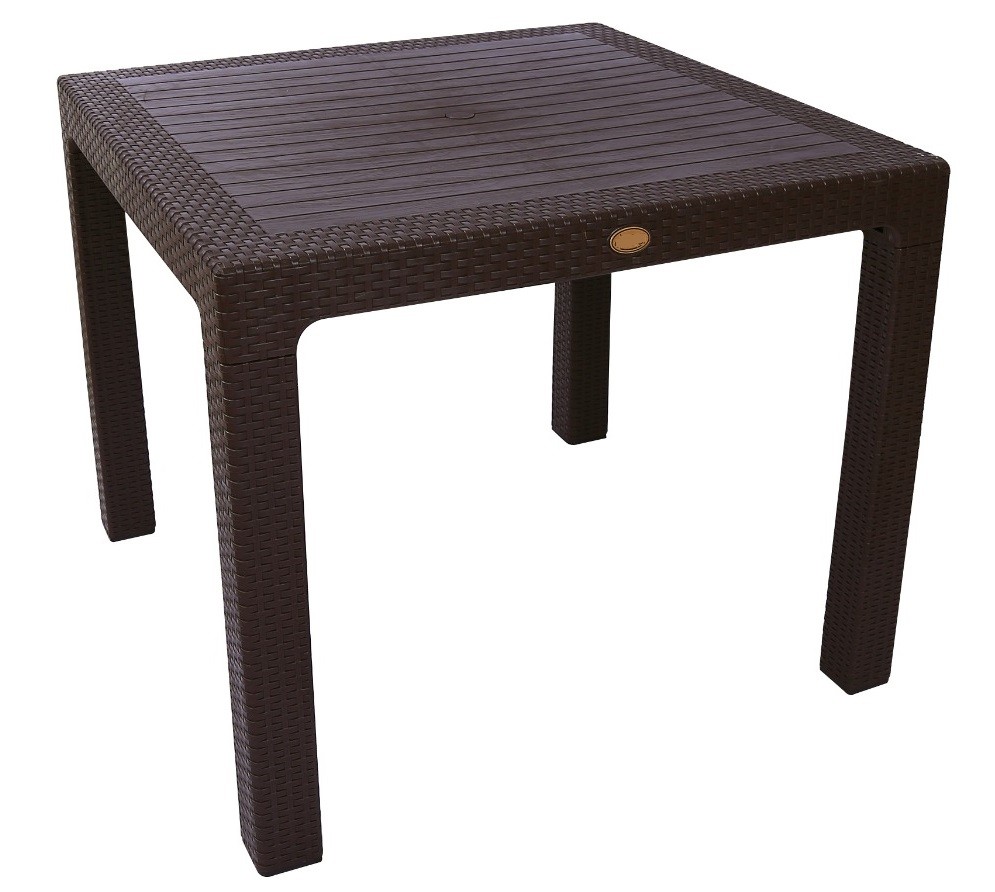[128.MFARO90CH] Mesa FARO, polipropileno marrón chocolate, 90 x 90 cms