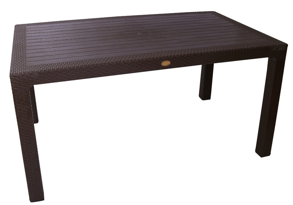 [128.MFAR150CH] Mesa FARO, polipropileno marrón chocolate, 150 x 90 cms
