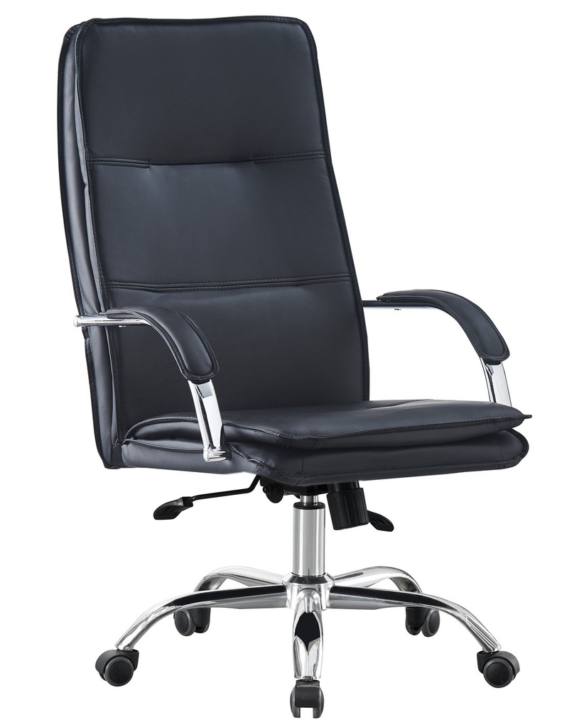 [762.SNEROASNE] Sillón de oficina NEROTH, alto, mecanismo multifunción, similpiel negra