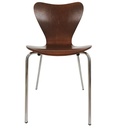 Silla JACOBO, apilable, cromada, acabado nogal