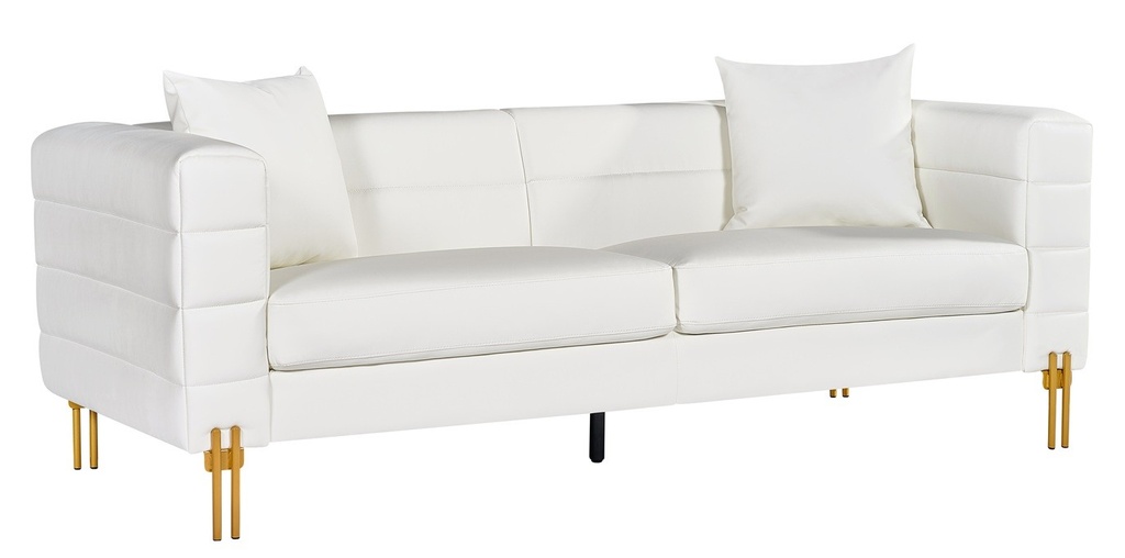 [252.SLAR3SBL] Sofá LARIOS, 3 plazas, tapizado similpiel blanca