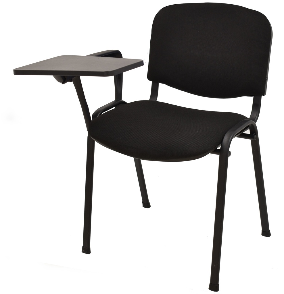 Silla NIZA NEW AM, brazo pala a derecha, chasis negro, tejido negro