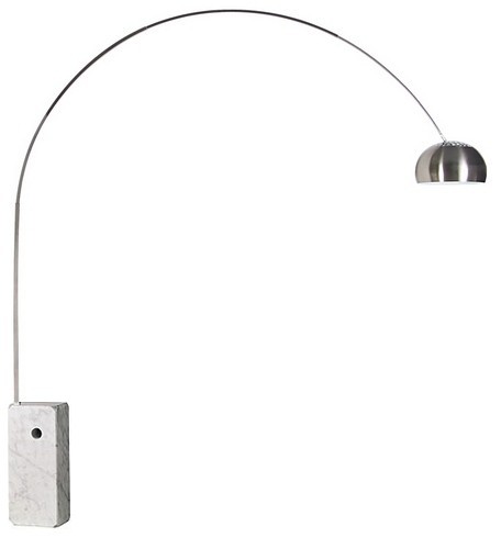 [875.DLP205MBL] Lámpara NEW ARC BIG, pie salón, base de mármol blanco