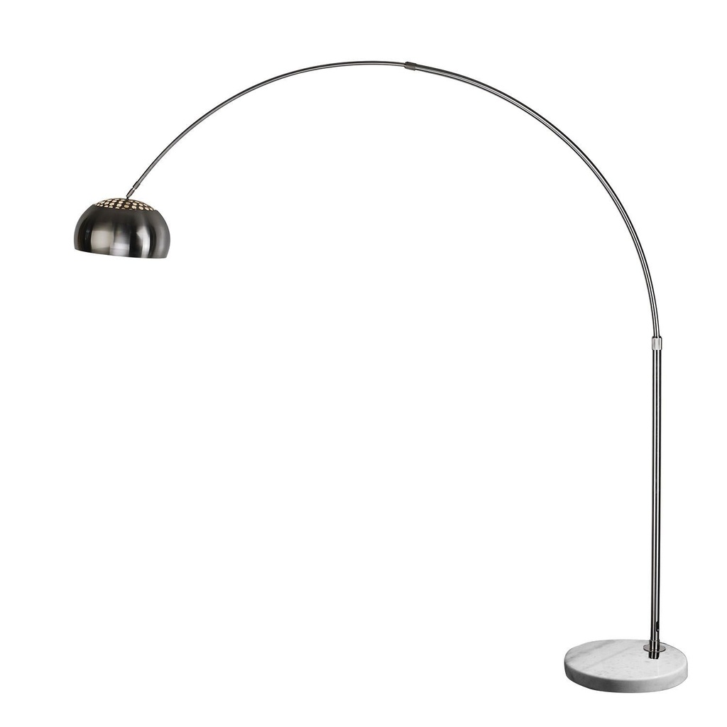 [875.DLP206MBL] Lámpara AR, pie salón,  cromada, base mármol blanco