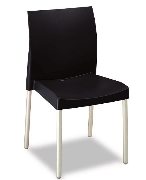 [541.SHSANE] Silla SANDRA, aluminio, polipropileno negro*