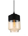 Lámpara LEIRE 3, colgante, cristal negro - cogñac