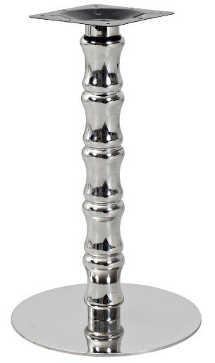 [120.BKARES72] Base de mesa KARNAK, acero inoxidable, acabado espejo, base 45 cms diámetro, altura 72 cms