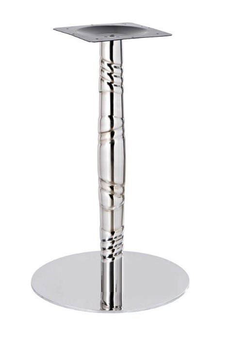 [120.BLUXES72] Base de mesa LUXOR, acero inoxidable, acabado espejo, base 45 cms diámetro, altura 72 cms
