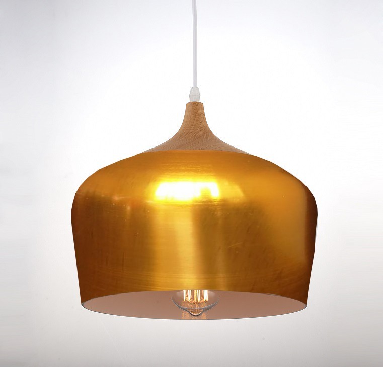 [875.LCCROCKDO] Lámpara CROCK, colgante, metal, pantalla dorada