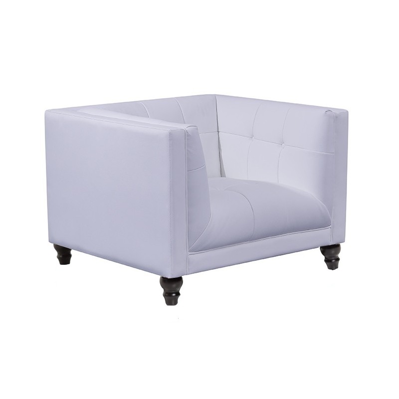 [209.SLEW1SBL] Sillón LEWIS, similpiel blanca