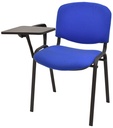 Silla NIZA NEW AM, brazo pala a derecha, chasis negro, tapizado azul