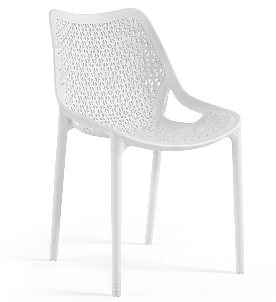 [539.SBILLBL] Silla BILL, apilable,  polipropileno blanco*