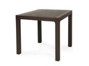 Mesa TROPICAL, ratán, polipropileno marrón chocolate, 80 x 80 cms