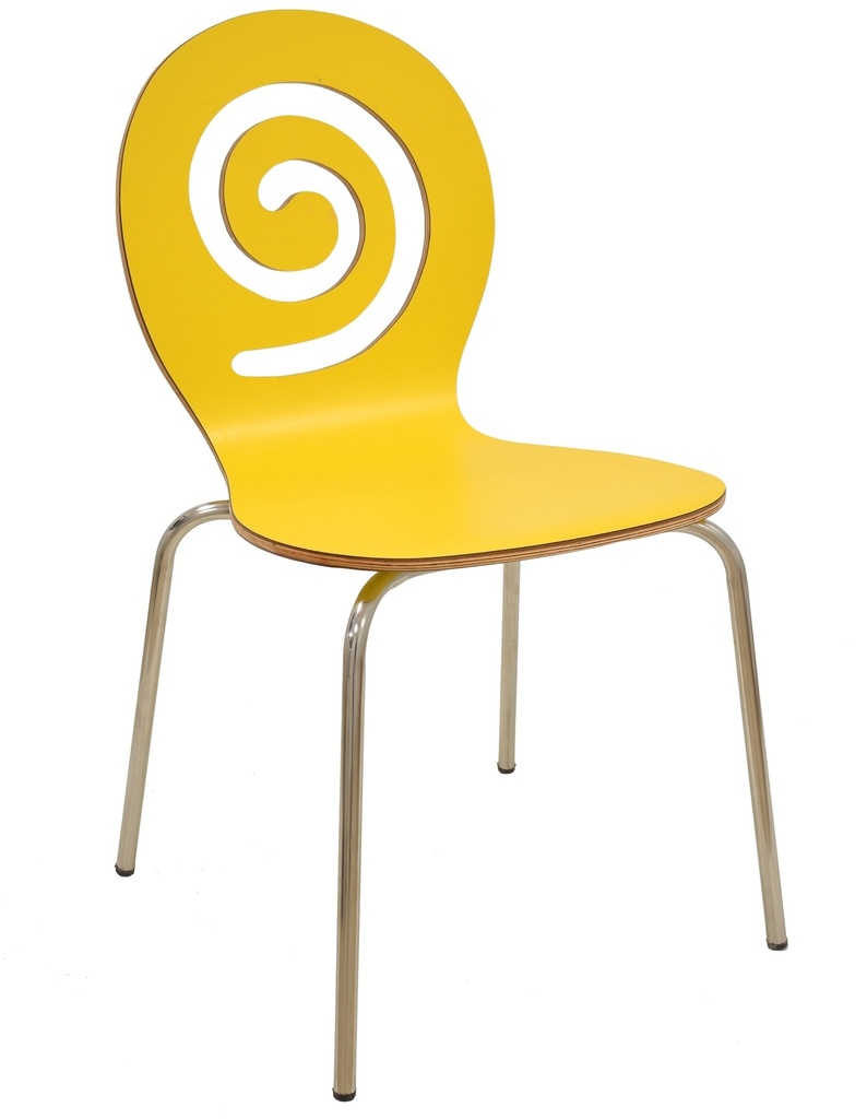 [510.SPINSAAM] Silla PINSAPO, apilable, acero inoxidable, laminado amarillo