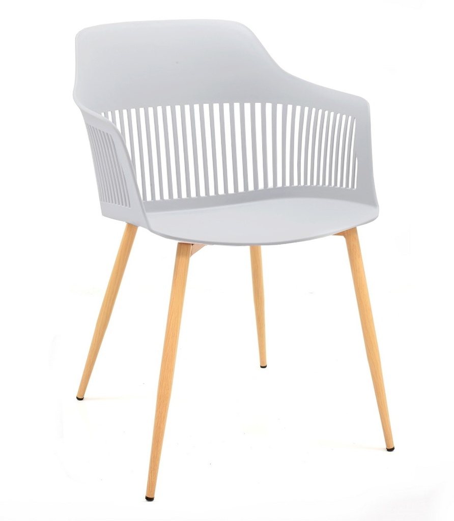 [544.SOALCAGR] Sillón ALCAZABA, metal, polipropileno gris