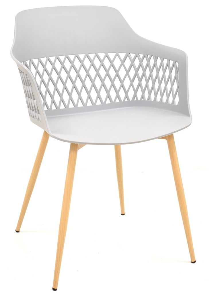 [544.SOGIBRGR] Sillón GIBRALFARO, metal, polipropileno gris