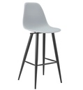 Taburete CLUNY, metal epoxi negro, polipropileno gris