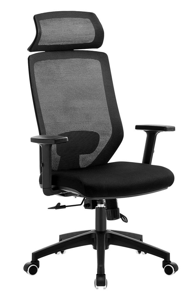 [794.SCLAYNNNE] Sillón de oficina CLAYTON, negro, malla y tejido negro