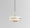 Lámpara LYRA, colgante, metal, cristal blanco