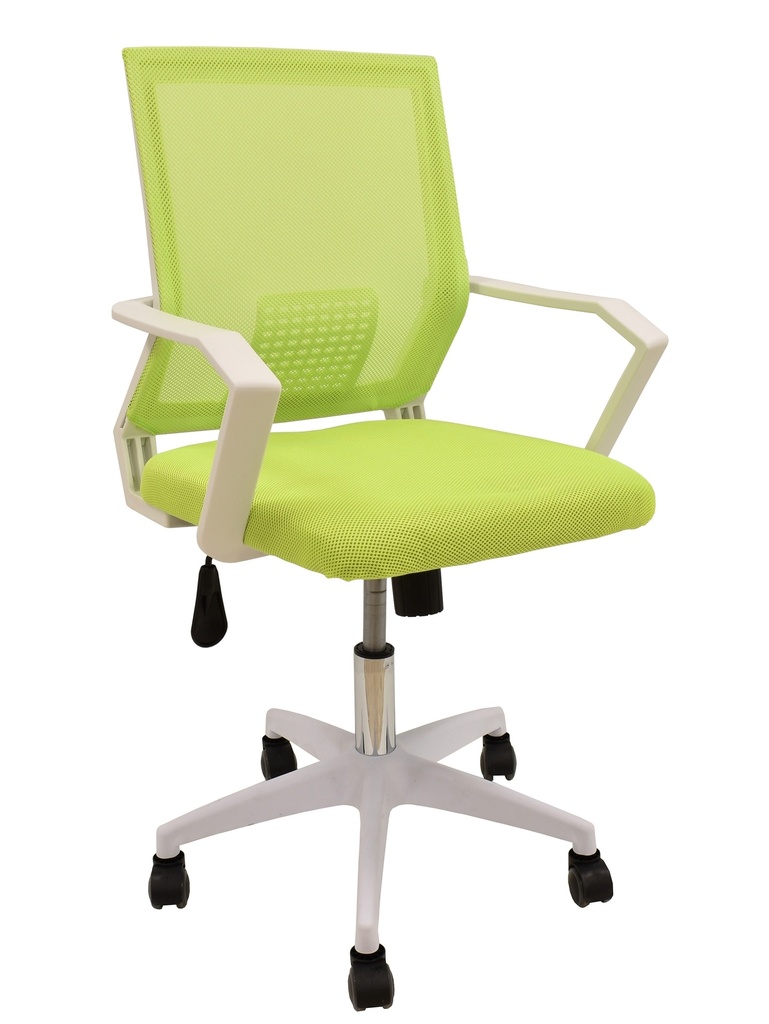 [762.SCLBGMTVE] Sillón de oficina CLENT, blanco, malla y tejido verde