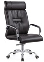 Sillón de oficina FLANDES, alto, regulación de altura, basculante, similpiel negra