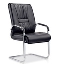 Sillón de oficina FLANDES, fijo de patín, cromado, similpiel negra