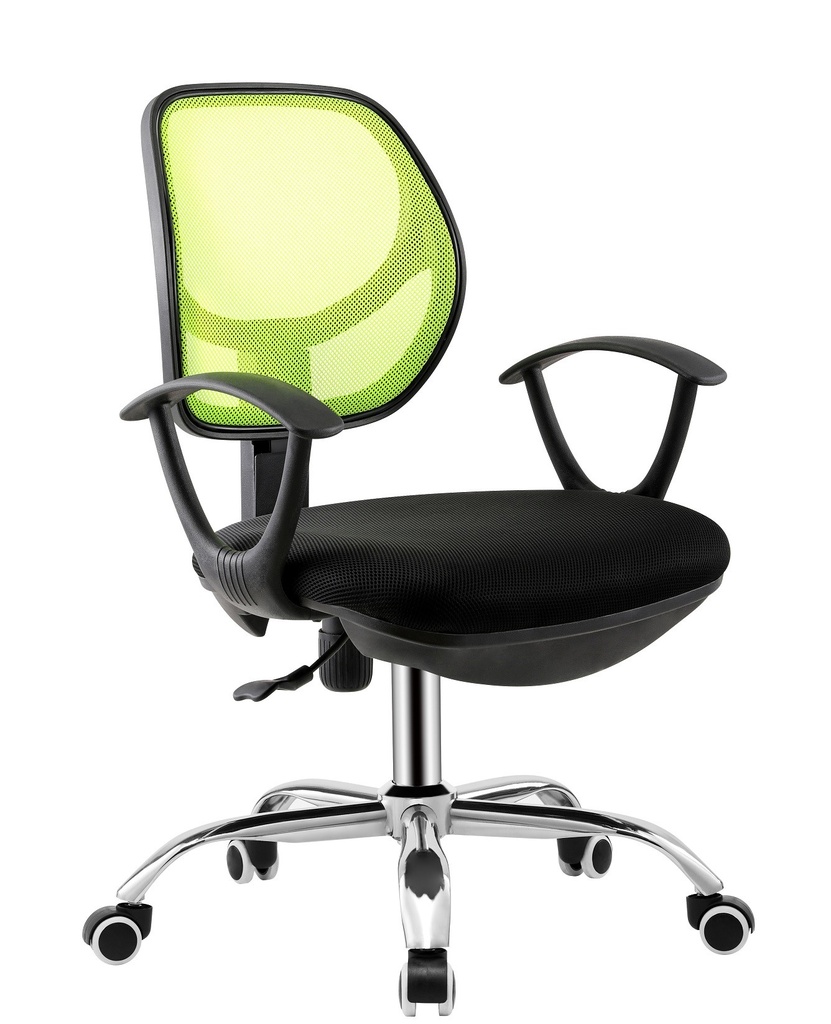 [794.SMIMVETNE] Silla de oficina MIRAFIORI, brazos, malla verde y tejido negro