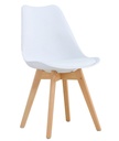 Silla TORRE 4P ( SU ), madera, polipropileno y cojín blanco