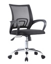 Sillón de oficina FISS NEW (M), negro, basculante, malla y tejido negro