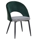 Silla CLEO, metal, tapizado verde con pata de gallo