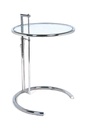 Mesa EG NEW, regulable, acero inoxidable y cristal, 50 cms de diámetro