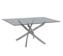 Mesa CHANTAL 150, cromada, cristal, 150 x 90 cms
