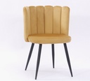Silla RAMSÉS, metal, tapizado velvet amarillo