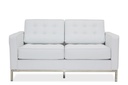 Sofá FLOR (T), 2 plazas, similpiel blanca