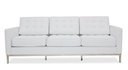 Sofá FLOR (T), 3 plazas, similpiel blanca