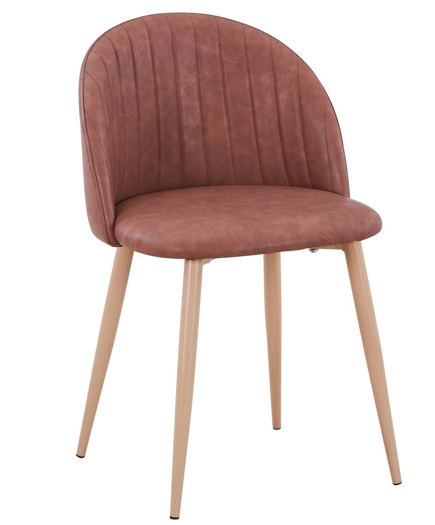 [594.SVENSVC32] Silla VELVET NEW, patas metálicas, similpiel vintage cuero 3-2