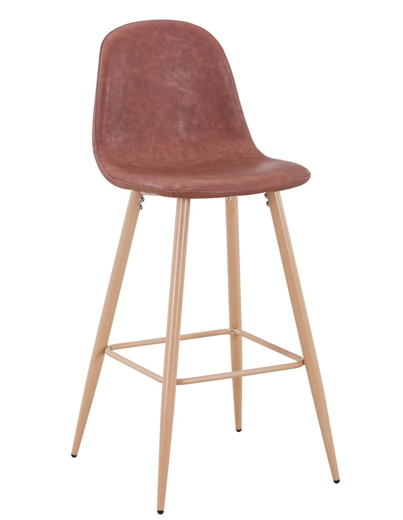 [494.TEPNSVC32] Taburete EPOQUE NEW, patas metálicas, similpiel vintage cuero 3-2