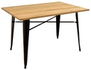 Mesa TOL, acero, negra, madera, 160x80 cms